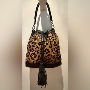 Leopard Print Bucket Bag NWOT - Ash